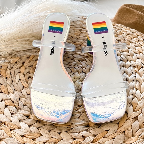 Dolce Vita Trevor Noles Pride Rainbow Heel Sandal - Picture 7 of 13